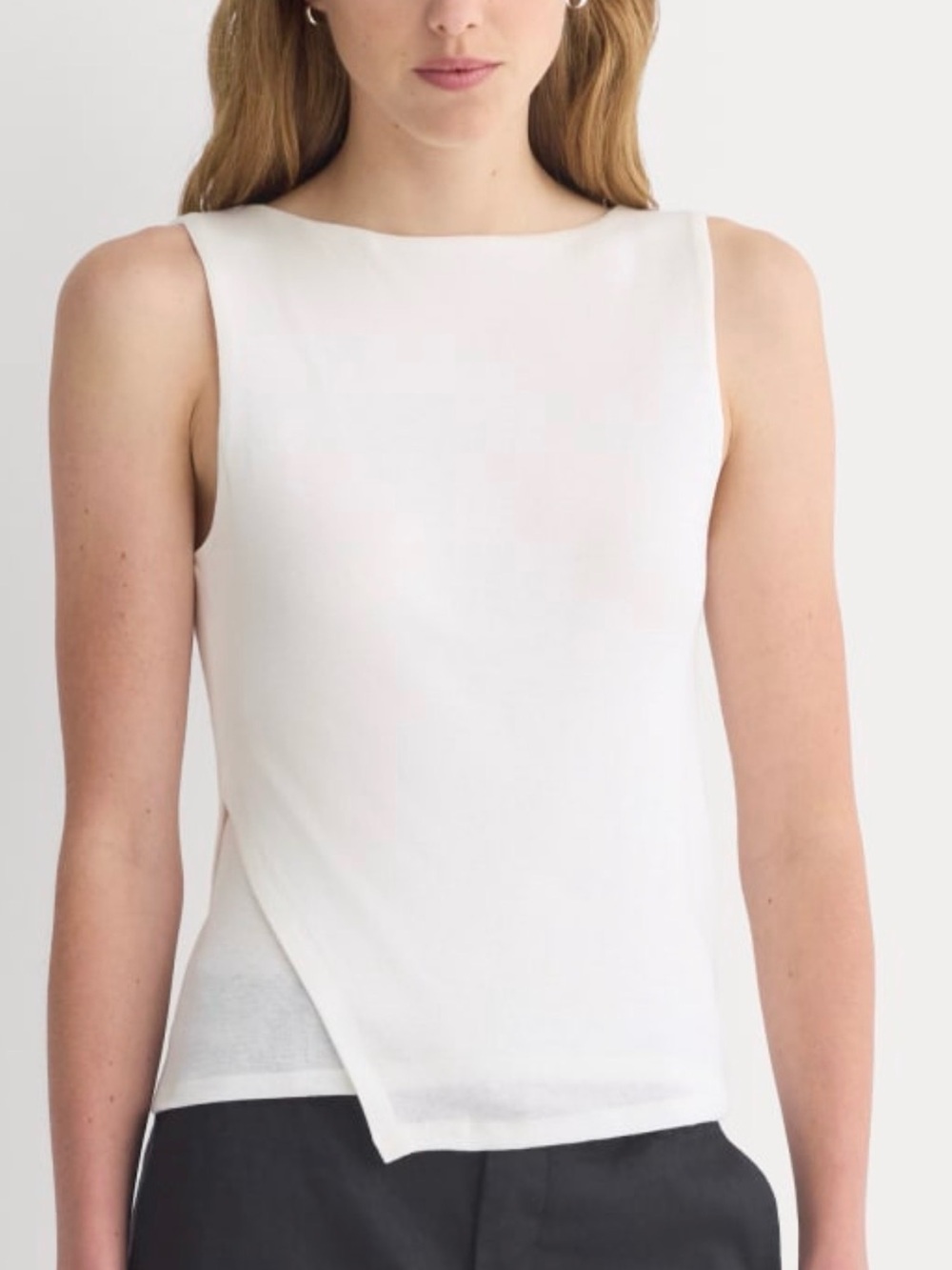 [ORIGINAL] Everlane Tissue Boatneck Tank in Bone